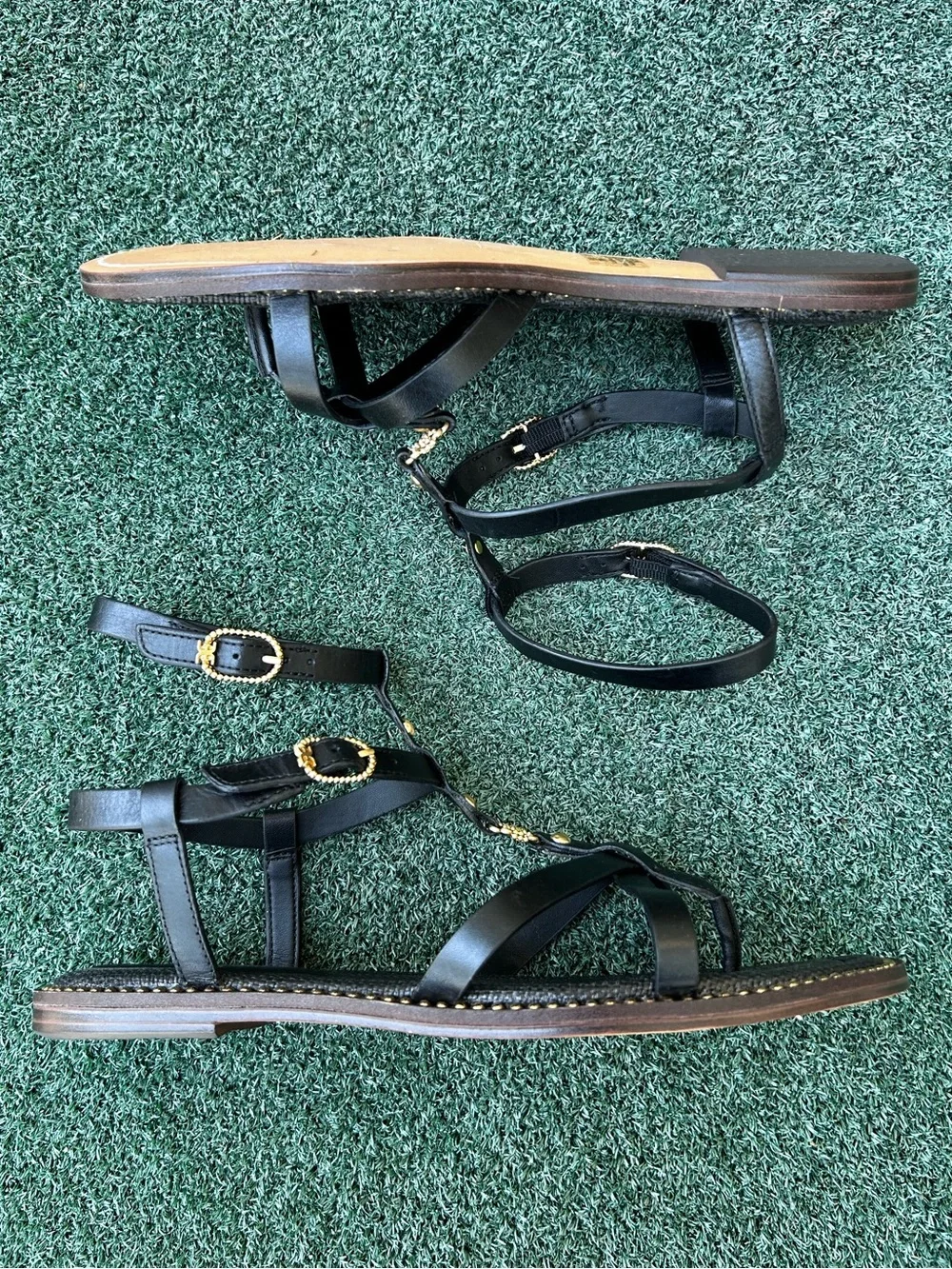 NWT Sam Edelman Talya Ankle Strap Sandal Leather Black 9